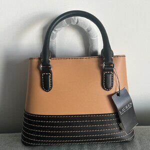Ralph Lauren Two Toned Mini Leather Marcy Satchel Handbag